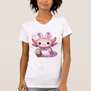 Camiseta Ovos de Páscoa Axolote Orelhas de Coelho