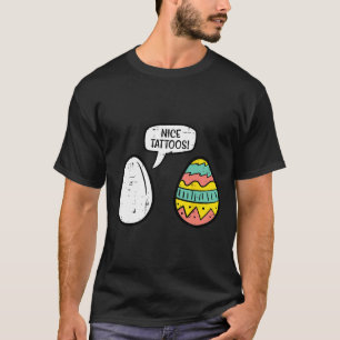Camiseta Ovos de Páscoa Bonitas Tatuagens Engraçadas Caçand