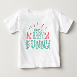 Camiseta Ovos de Páscoa Borboleta Coelhozinho Bebê com NOME
