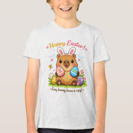 Camiseta Ovos de Páscoa de Capivara Fofos com Orelhas de Co