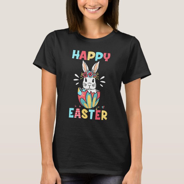 Camiseta Ovos de Páscoa de Coelho felz pascoa 1 (Frente)