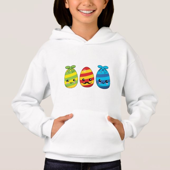 Camiseta Ovos de Páscoa de Kawaii com fitas (Frente)