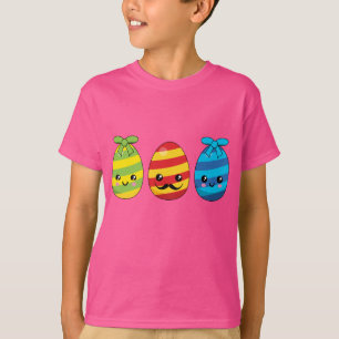 Camiseta Ovos de Páscoa de Kawaii com fitas