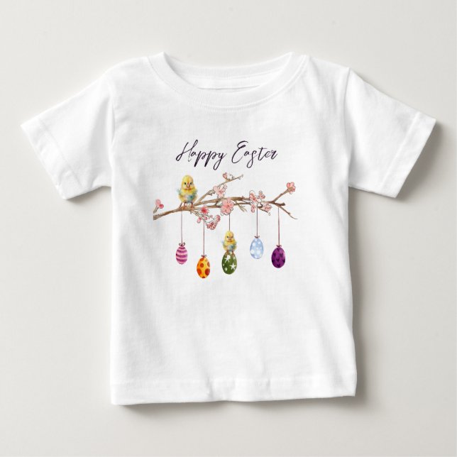 Camiseta Ovos de Páscoa no Felz pascoa da Ramificação de Fl (Frente)