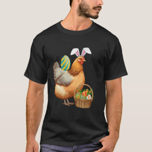 Camiseta Ovos de Páscoa Orelhas de Coelho e Frango Fofo Dia
