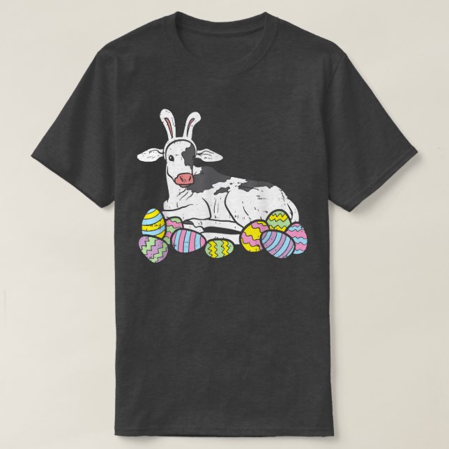 Camiseta Ovos de Páscoa Vaca Páscoa Páscoa Engraçada (Frente do Design)