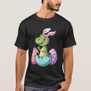 Camiseta Ovos de T Rex do Dia de Páscoa Meninos Meninas Cri
