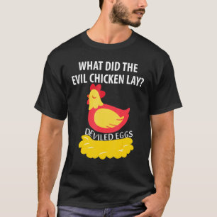 Camiseta Ovos Diabólicos Ditado de Galinha Ovo Pun Galinha