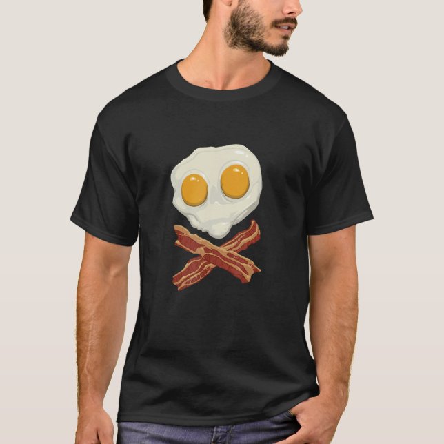 Camiseta Ovos e Bacon Caveira e Ossos Cruzados (Frente)