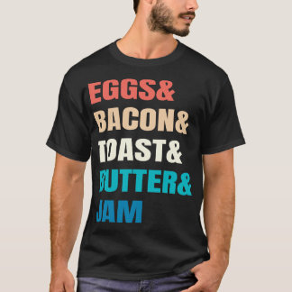 Camiseta Ovos E Bacon, Torradas E Manteiga E Pão De Emperra