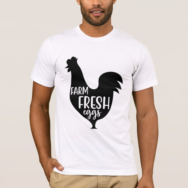 Camiseta ovos frescos de fazenda (Frente)