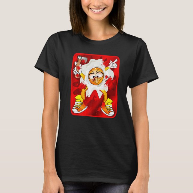 CAMISETA OVOS FRIGIDOS DE COMIDA DE COSTUME DE CASCA (Frente)