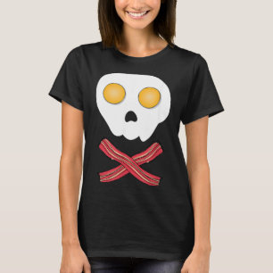 Camiseta Ovos Fritos Bacon Caveira Café da Manhã Brunch Com