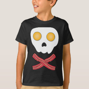 Camiseta Ovos Fritos Bacon Crânio Café da Manhã Brunch Comi