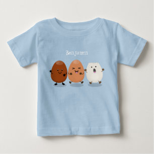 Camiseta Ovos kawaii fofos ilustração de desenho animado en