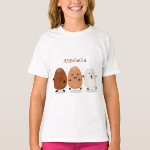 Camiseta Ovos kawaii fofos ilustração de desenho animado en