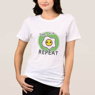 Camiseta Ovos, Leite, Repetir Pequenas Camadas