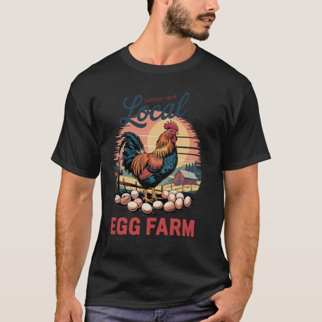 Camiseta Ovos Locais Importam u2013 Coop de Frango Retro -  (Frente)