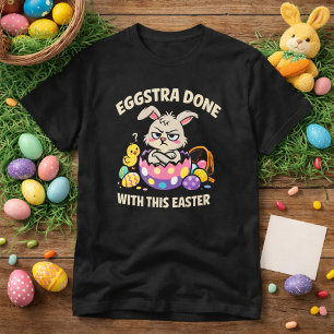 Camiseta Ovos-tra Farto Desta Páscoa Coelhinho Engraçado e