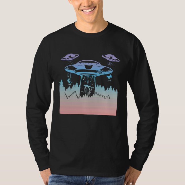 Camiseta Ovos Voadores UFO Astronautas são Alienígenas 3 (Frente)