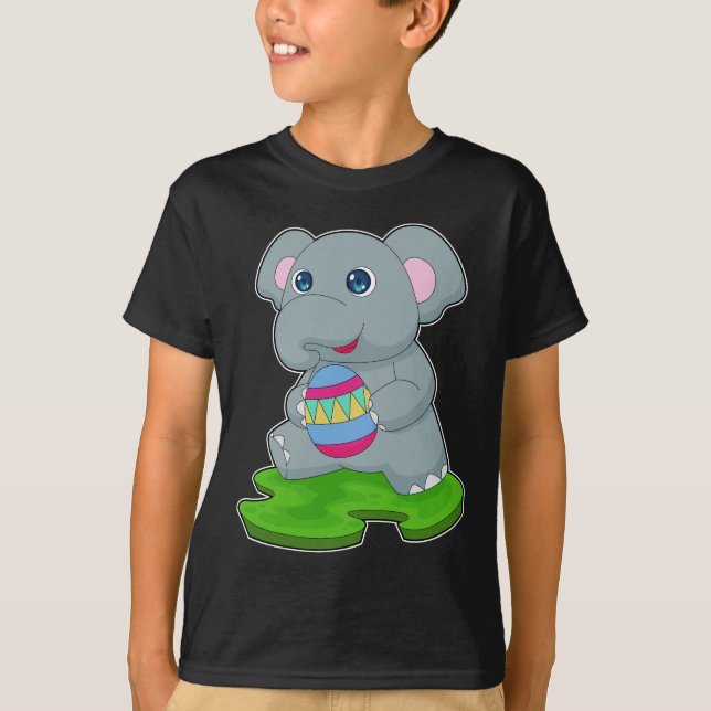 Camiseta Óvulo de Páscoa da Páscoa de elefante (Frente)