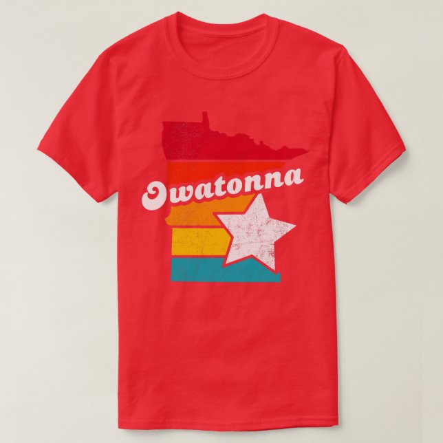 Camiseta Owatonna Minnesota Vintage angustiou Souvenir 2 (Frente do Design)
