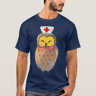 Camiseta Owl Bird Night Shift Enfermando enfermeira de saúd