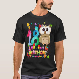 Camiseta Owl Birthday, 18 anos Crianças de 18 anos
