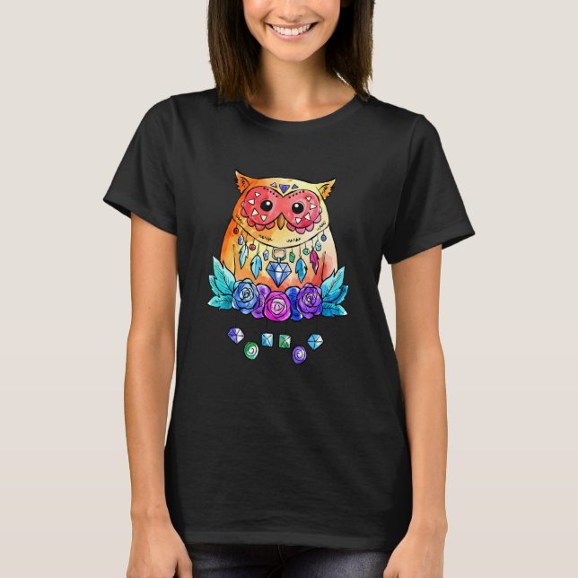 Camiseta Owl Boho Chic (Frente)