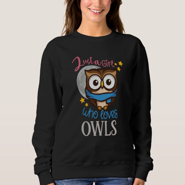 Camiseta Owl Cute Owl Owl just a Girl who loves owls (Frente)