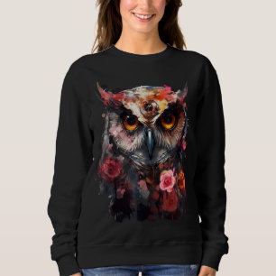 Camiseta Owl Flowers Fantasy Amantes de os animais - Anima