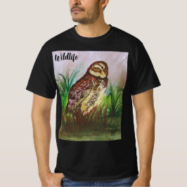 Camiseta Owl in nature watercolor wallpaper decor art