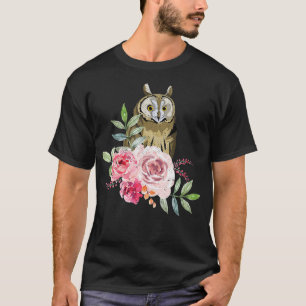 Camiseta Owl Lover Flower Roses Wise Bird Animal Vintage Ow