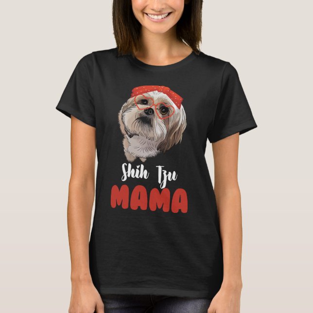 Camiseta Owner Shih Tzu Dog Breed Woman Cute Hairknot (Frente)