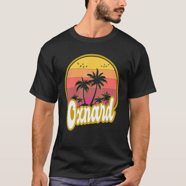 Camiseta Oxnard California Beach Retro Sunset (Frente)
