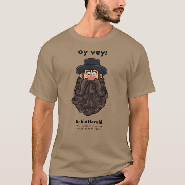 Camiseta OY VEY! Funny RABBI Peronalizado (Frente)