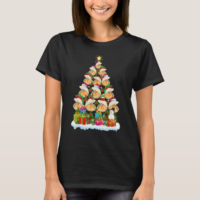Camiseta Oyster   Xmas Holiday   Oyster Christmas Tree (Frente)