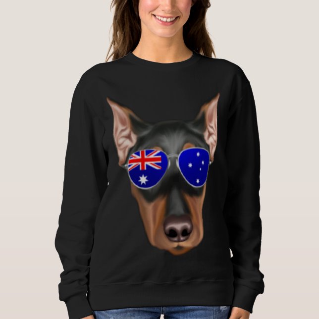 Camiseta OZ Flag German Pinscher Dog Australia Pocket (Frente)