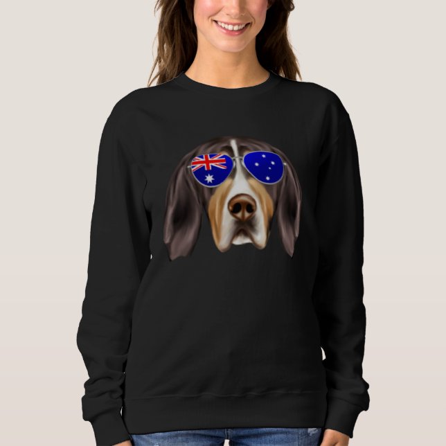 Camiseta OZ Flag Treeing Walker Coonhound Dog Australia Poc (Frente)