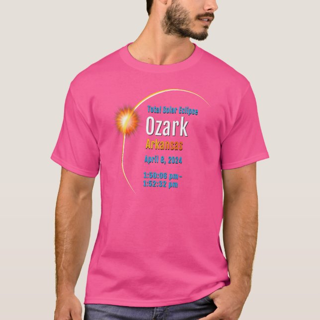Camiseta Ozark Arkansas Ar Total Eclipse Solar 2024 1 (Frente)