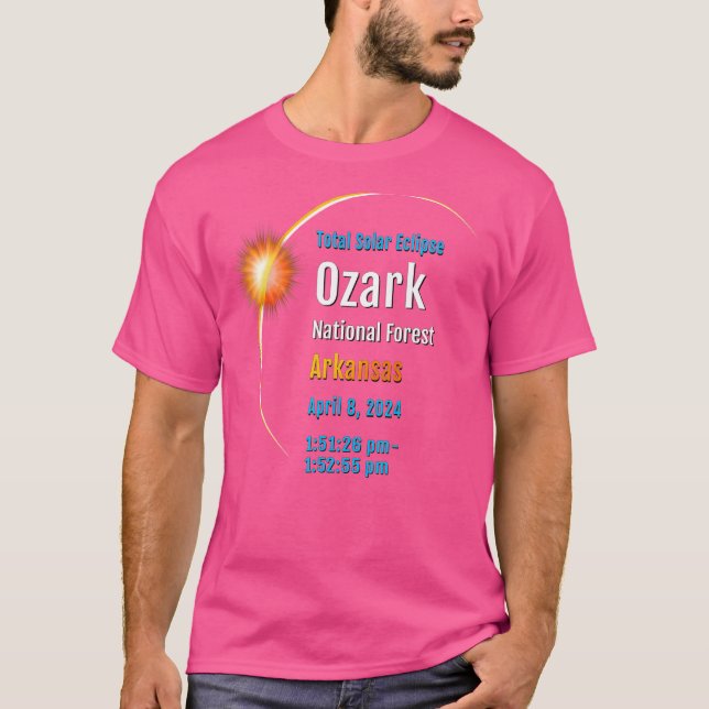 Camiseta Ozark National Forest Ar Total Eclipse Solar 2024 (Frente)