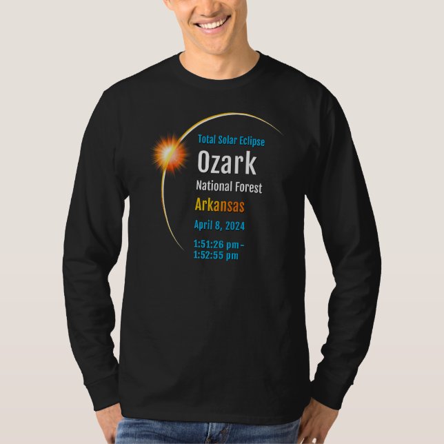 Camiseta Ozark National Forest Ar Total Eclipse Solar 2024 (Frente)