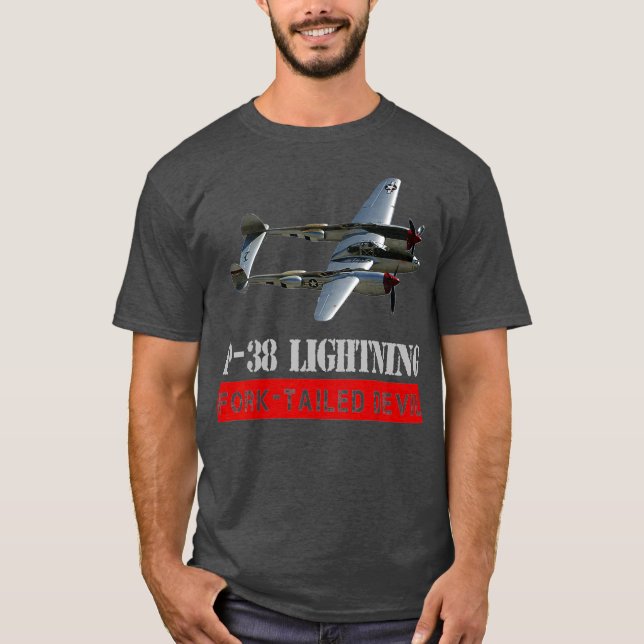 Camiseta P38 Lightning War bird The fork tailed Devil (Frente)
