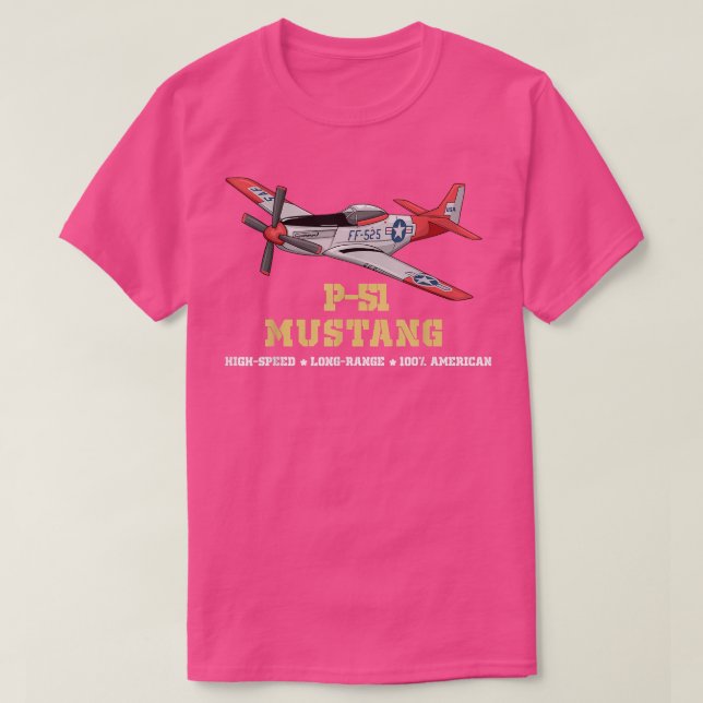 Camiseta P51 Bombardeiro contra a Segunda Guerra Mundial T (Frente do Design)