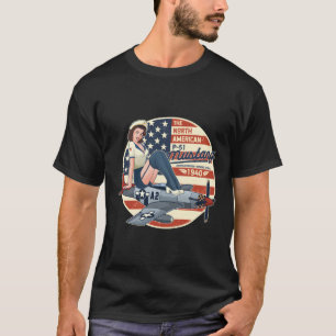 Camiseta P51 Mustang T Shirt Airplane Shirts Para Homens Ww