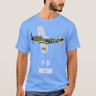 CAMISETA P51 MUSTANG WORLD WAR II MILITARY AIRPLANE SHIRT 