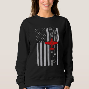 Camiseta P51 Mustang Ww2 Airplane American Flag Runway P51d
