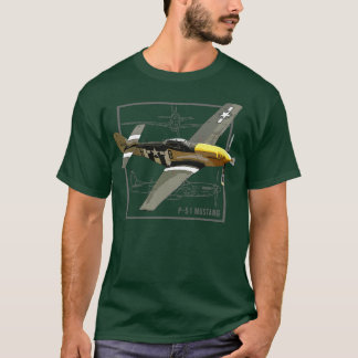 Camiseta P51 Mustang WW2 Fighter Plane