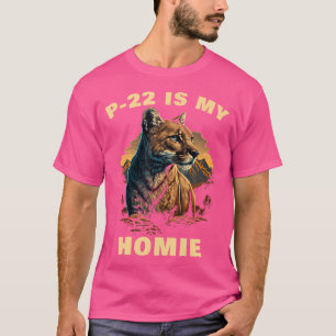 Camiseta P-22 Mountain Lion Peace Love P22 É Meu Homie