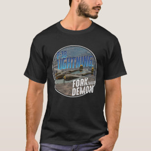 Camiseta P 38 Iluminação WW2 Avião Avião Aviário Aviário Av